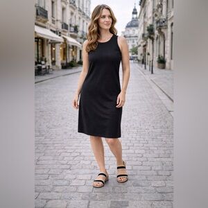 Lands' End Classic Black Midi Dress